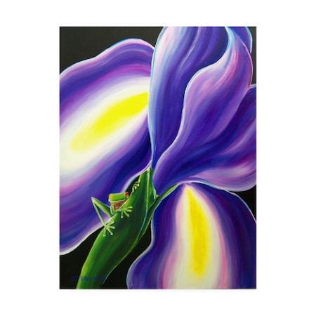 Deborah Broughton 'Frog Iris Frog' Canvas Art,18x24